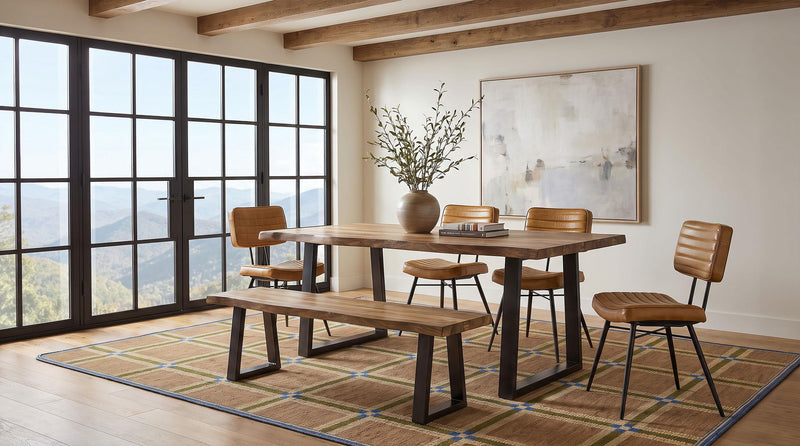 Selwyn 80-inch Live Edge Solid Wood Dining Table Light Sheesham - 110421