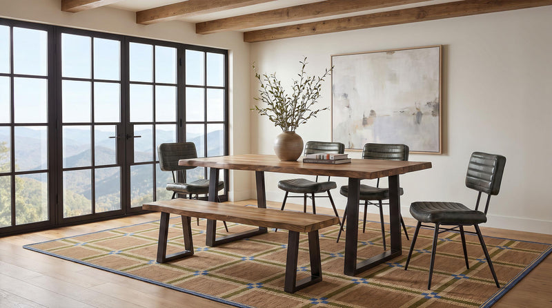 Selwyn 80-inch Live Edge Solid Wood Dining Table Light Sheesham - 110421