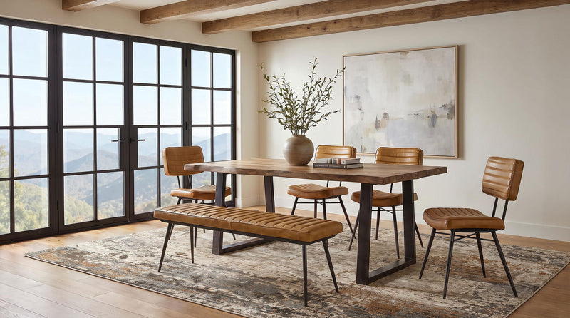 Selwyn 80-inch Live Edge Solid Wood Dining Table Light Sheesham - 110421