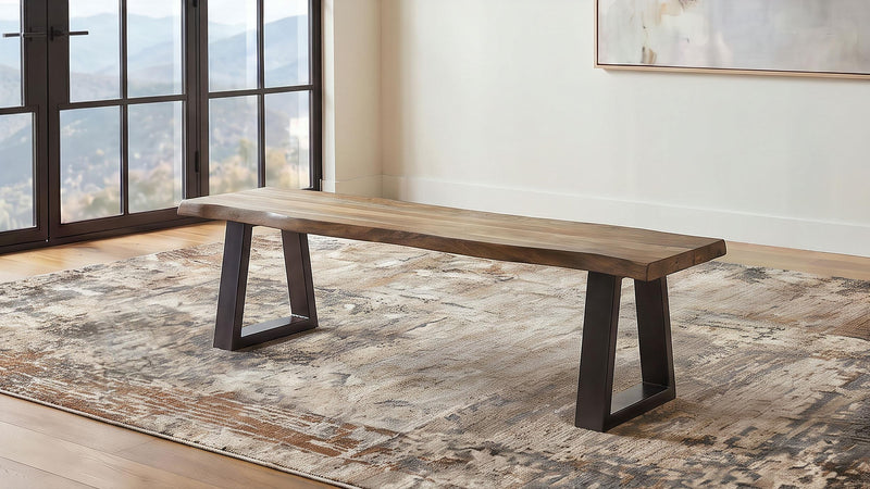 Selwyn Live Edge Solid Wood Dining Bench Light Sheesham - 110423