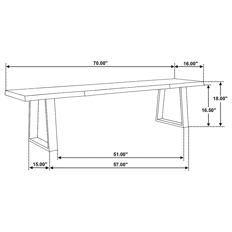 Selwyn Live Edge Solid Wood Dining Bench Light Sheesham - 110423
