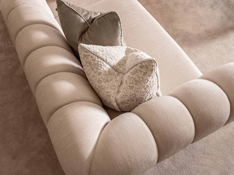 Senato 4-pieces (1 Four Seater Lux Sofa & 1 Four Seater Sofa & 2 Chair) Livingroom in Cream - 200-GAB-SEN-4L411