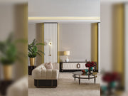 Senato 4-pieces (1 Four Seater Lux Sofa & 1 Four Seater Sofa & 2 Chair) Livingroom in Cream - 200-GAB-SEN-4L411
