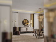 Senato Diningroom (Consol With Mirror & Dining Table & 6 Dining Chair) - 200-GAB-SEN-DT-6-SET