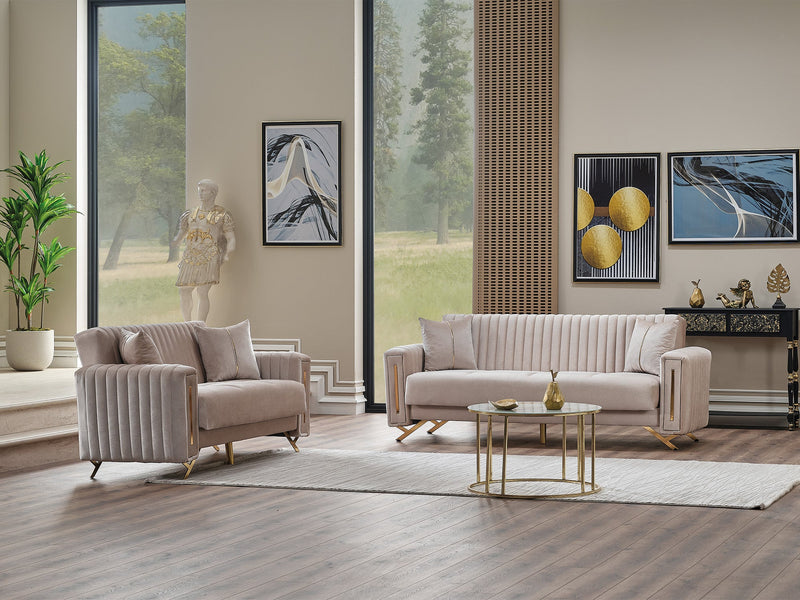 Senfoni 3-pieces (Sofa & Loveseat & Chair) Livingroom Set Beige in Beige - 101-SEN-TUR276-321
