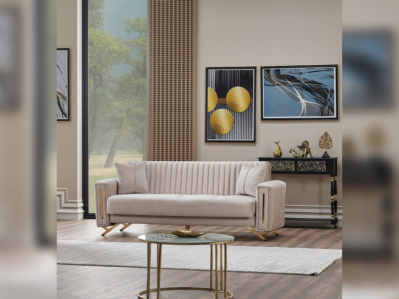 Senfoni 3-pieces (Sofa & Loveseat & Chair) Livingroom Set Beige in Beige - 101-SEN-TUR276-321
