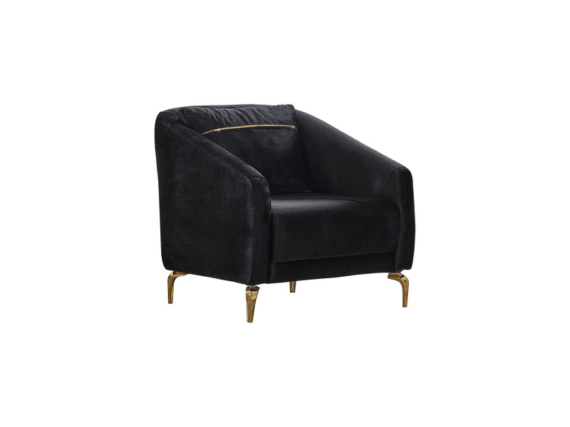 Senfoni 3-pieces (Sofa & Loveseat & Chair) Livingroom Set Black in Black - 101-SEN-LV900-321