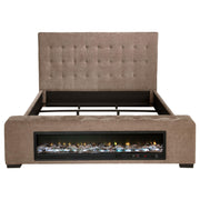 Senna Upholstered California King Audio Flame Visualizer Bed Brown - 305811KW