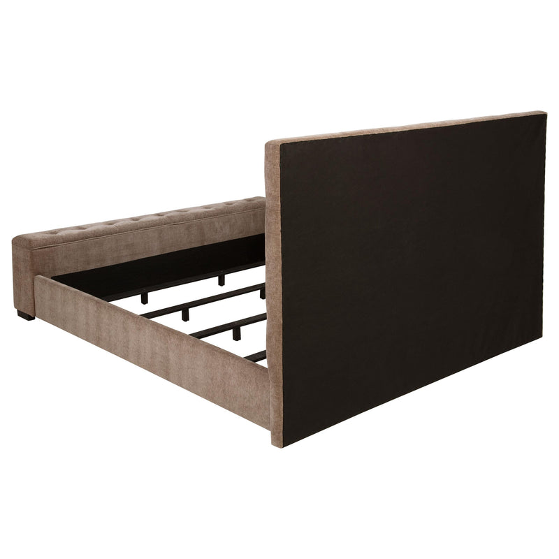 Senna Upholstered Queen Audio Flame Visualizer Bed Brown - 305811Q