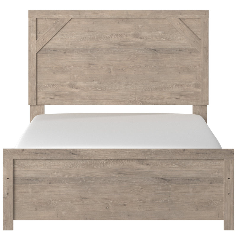 Senniberg Light Brown - White Full Panel Bed - Gate FurnitureFull Bed
