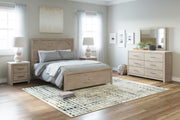 Senniberg Light Brown - White Queen Panel Bed - Gate FurnitureQueen Bed