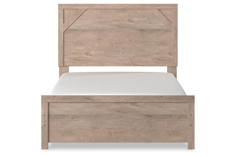 Senniberg Light Brown/White Full Panel Bed - Gate FurnitureFull Bed