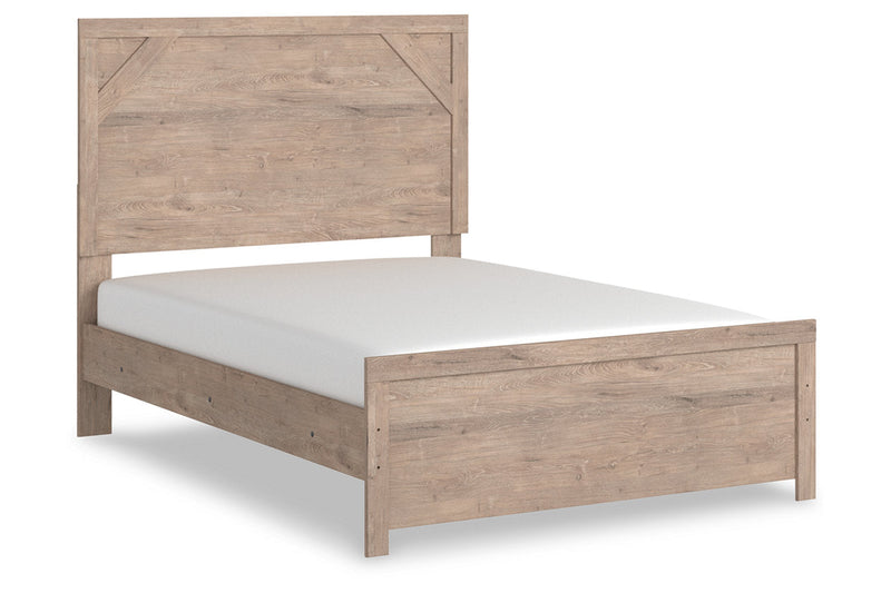 Senniberg Light Brown/White Full Panel Bed - Gate FurnitureFull Bed