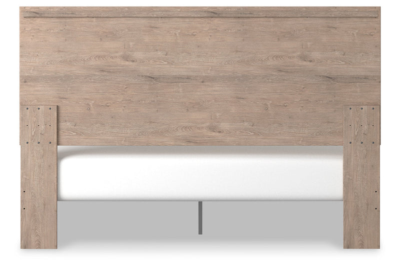 Senniberg Light Brown/White King Panel Bed - Gate FurnitureKing Bed