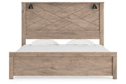 Senniberg Light Brown/White King Panel Bed - Gate FurnitureKing Bed