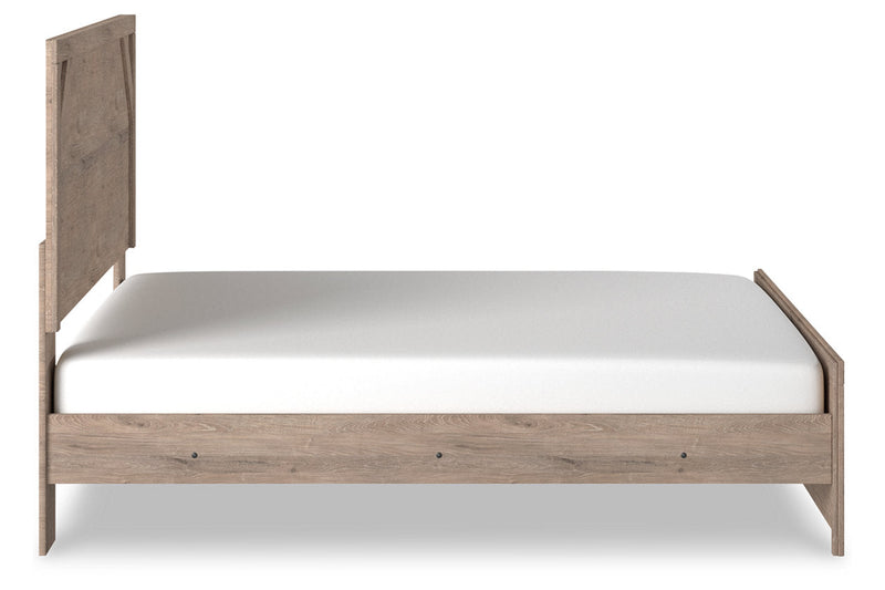 Senniberg Light Brown/White King Panel Bed - Gate FurnitureKing Bed