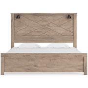 Senniberg Light Brown/White Lighted Panel Bedroom Set - Gate FurnitureBedroom Set