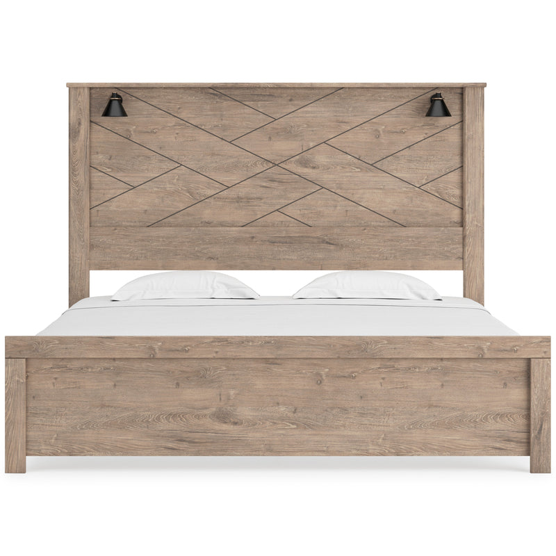 Senniberg Light Brown/White Lighted Panel Bedroom Set - Gate FurnitureBedroom Set