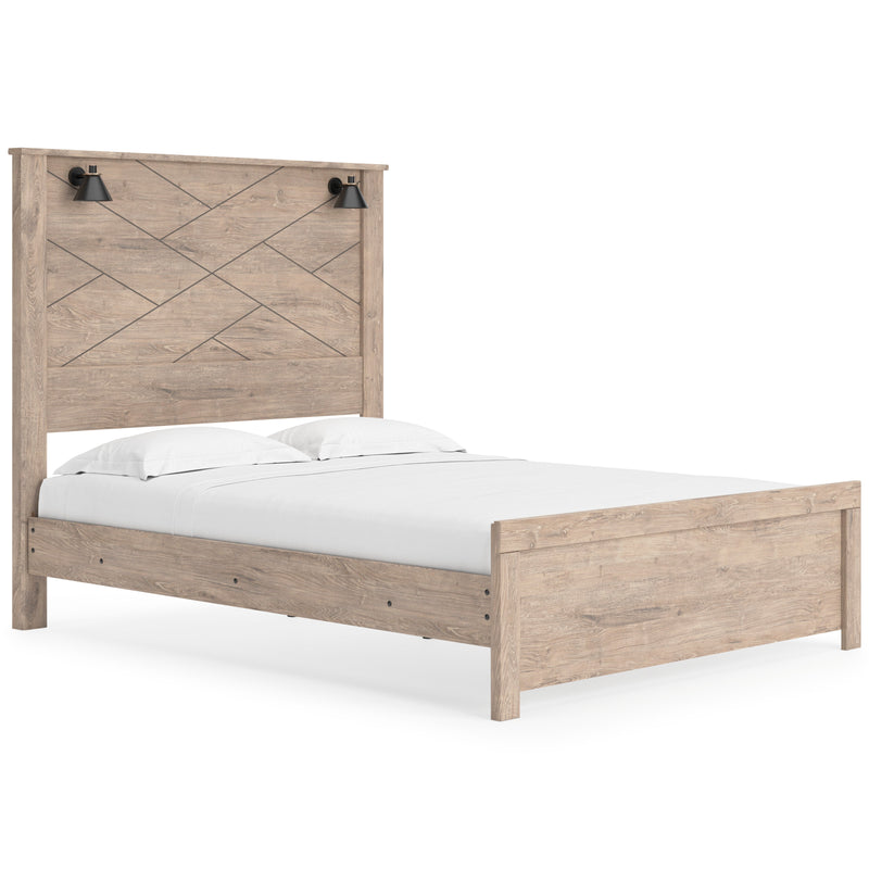 Senniberg Light Brown/White Lighted Panel Bedroom Set - Gate FurnitureBedroom Set
