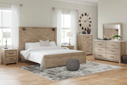 Senniberg Light Brown/White Lighted Panel Bedroom Set - Gate FurnitureBedroom Set