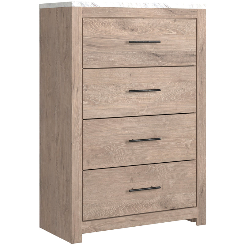 Senniberg Light Brown/White Lighted Panel Bedroom Set - Gate FurnitureBedroom Set