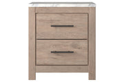 Senniberg Light Brown/White Nightstand - Gate FurnitureNightstand
