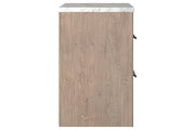Senniberg Light Brown/White Nightstand - Gate FurnitureNightstand