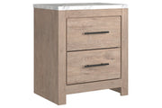 Senniberg Light Brown/White Nightstand - Gate FurnitureNightstand