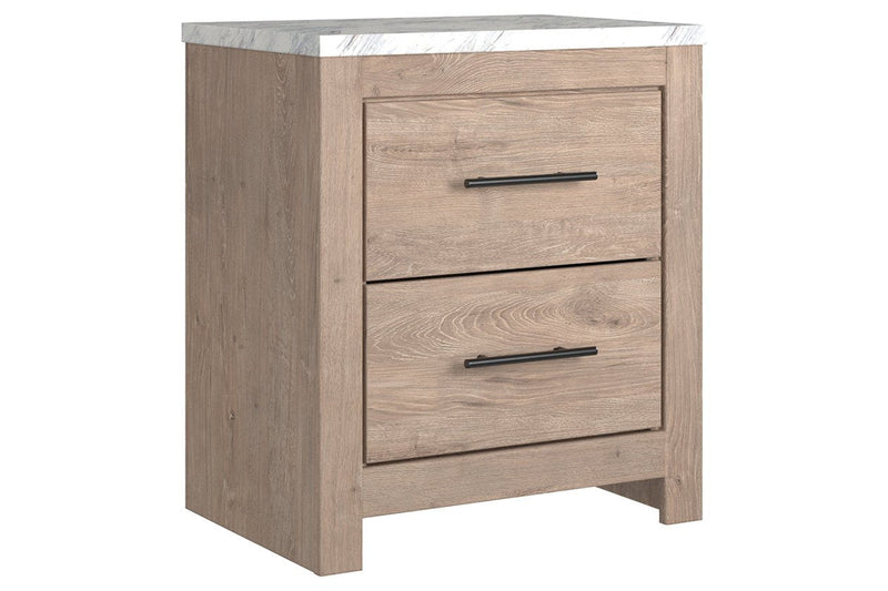 Senniberg Light Brown/White Nightstand - Gate FurnitureNightstand