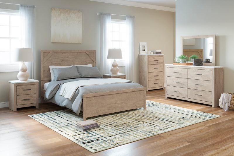 Senniberg Light Brown/White Panel Bedroom Set - Gate FurnitureBedroom Set