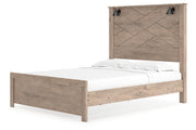 Senniberg Light Brown/White Queen Panel Bed - Gate FurnitureQueen Bed