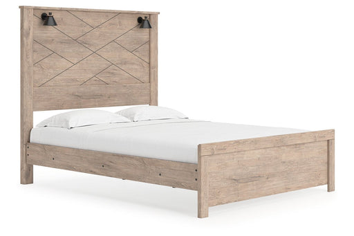 Senniberg Light Brown/White Queen Panel Bed - Gate FurnitureQueen Bed