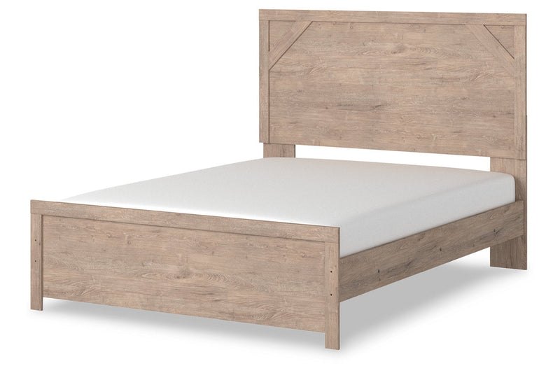 Senniberg Light Brown/White Queen Panel Bed - Gate FurnitureQueen Bed