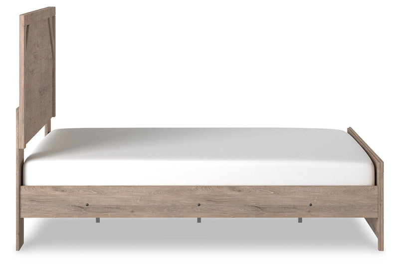 Senniberg Light Brown/White Queen Panel Bed - Gate FurnitureQueen Bed