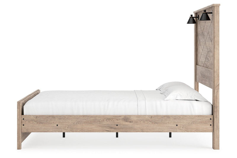 Senniberg Light Brown/White Queen Panel Bed - Gate FurnitureQueen Bed