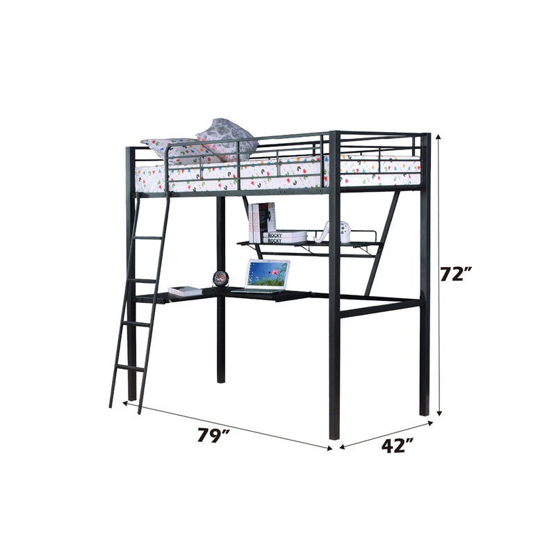 Senon Twin Loft Bed W/Desk - 37275
