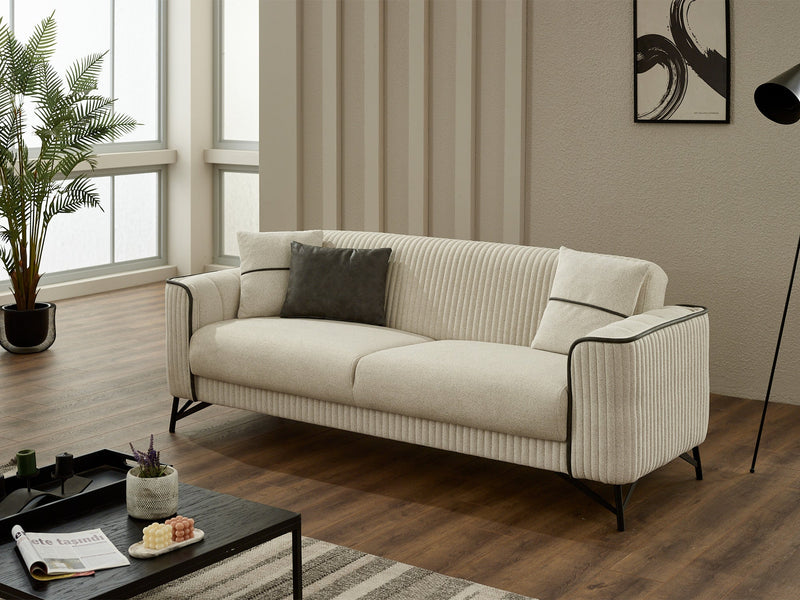Sente  3-pieces (Sofa & Loveseat & Chair) Livingroom in Cream - 200-SIM-SEN-GIRNE01-321