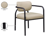 Serava Vegan Leather Upholstered Dining Chair in Beige, Set of 2 - 77066Beige-C