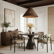 Serava Vegan Leather Upholstered Dining Chair in Beige, Set of 2 - 77066Beige-C