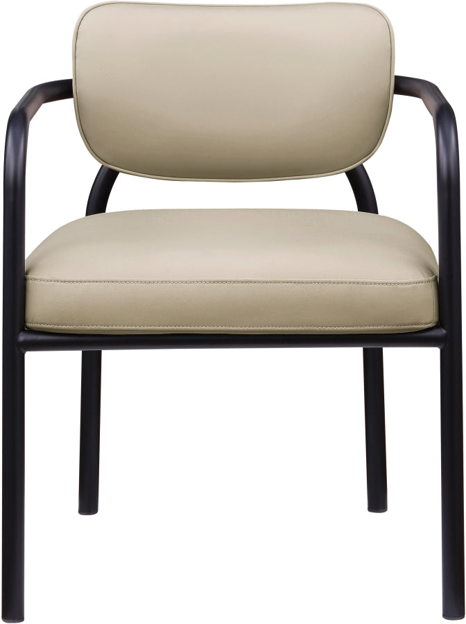 Serava Vegan Leather Upholstered Dining Chair in Beige, Set of 2 - 77066Beige-C