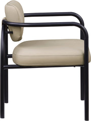 Serava Vegan Leather Upholstered Dining Chair in Beige, Set of 2 - 77066Beige-C