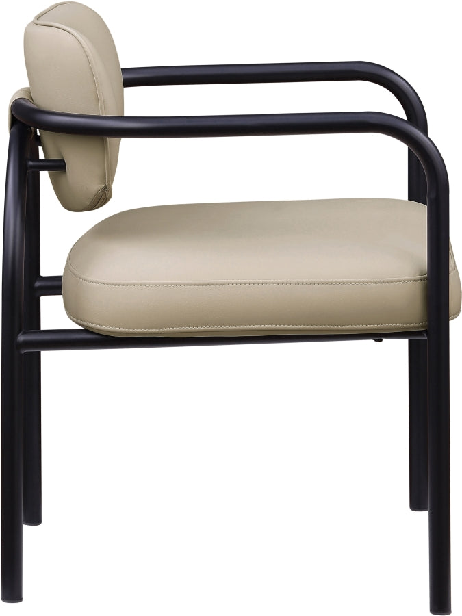 Serava Vegan Leather Upholstered Dining Chair in Beige, Set of 2 - 77066Beige-C