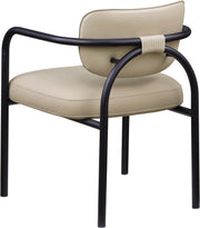 Serava Vegan Leather Upholstered Dining Chair in Beige, Set of 2 - 77066Beige-C