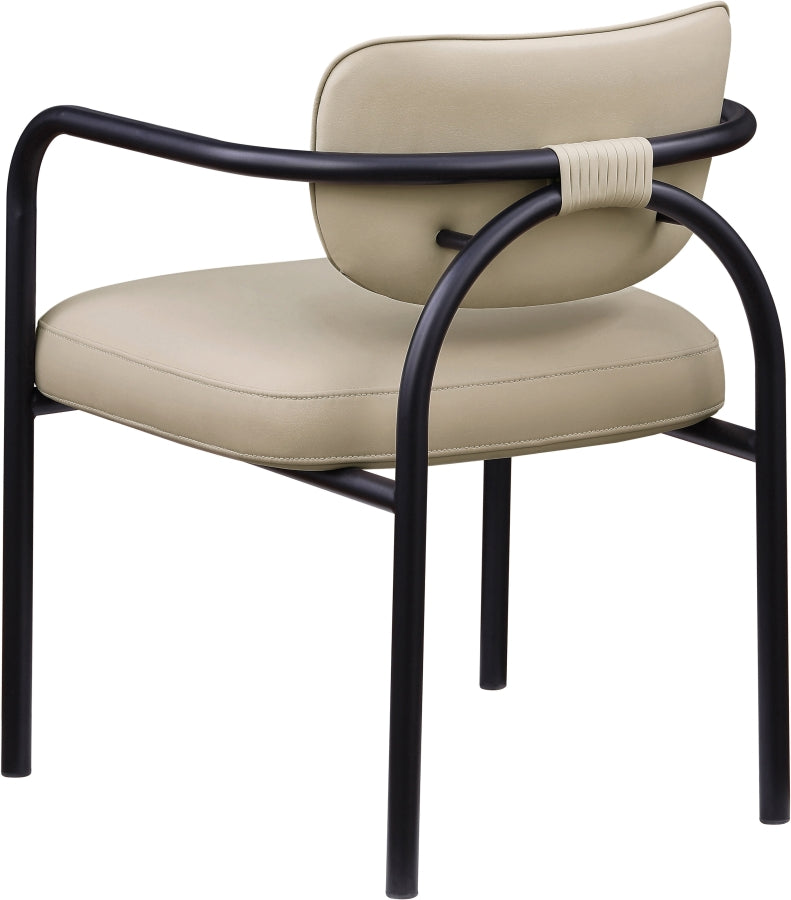 Serava Vegan Leather Upholstered Dining Chair in Beige, Set of 2 - 77066Beige-C