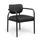 Serava Vegan Leather Upholstered Dining Chair in Black, Set of 2 - 77066Black-C