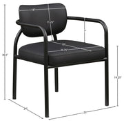 Serava Vegan Leather Upholstered Dining Chair in Black, Set of 2 - 77066Black-C
