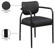 Serava Vegan Leather Upholstered Dining Chair in Black, Set of 2 - 77066Black-C