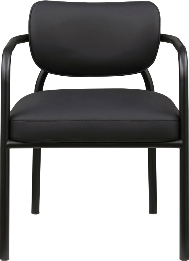 Serava Vegan Leather Upholstered Dining Chair in Black, Set of 2 - 77066Black-C