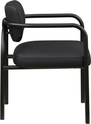 Serava Vegan Leather Upholstered Dining Chair in Black, Set of 2 - 77066Black-C