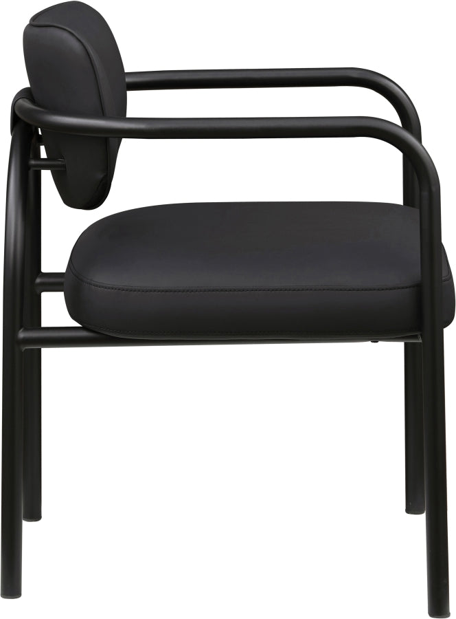 Serava Vegan Leather Upholstered Dining Chair in Black, Set of 2 - 77066Black-C